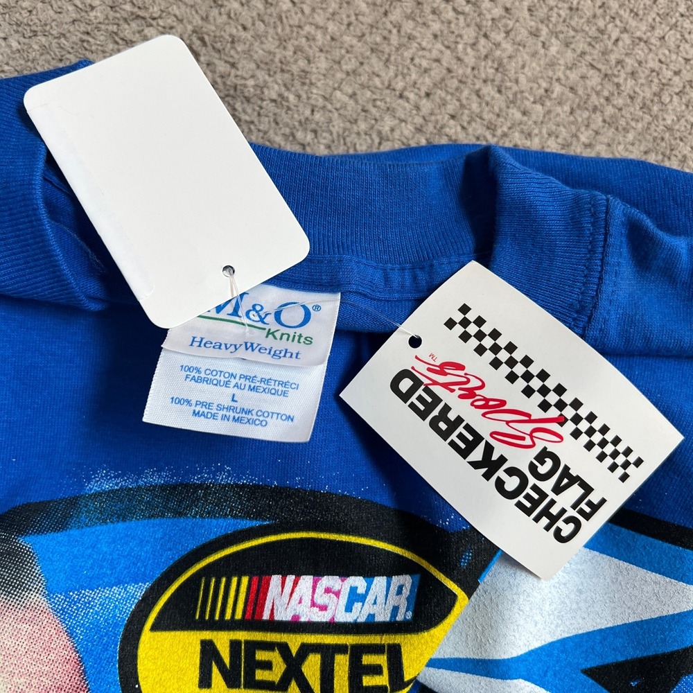 Vintage 2000s Mark Martin Racing NASCAR T-Shirt Blue Large Roush Racing - Picture 4 of 6
